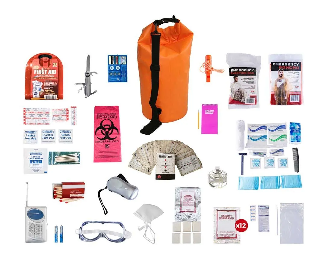 1 Person Deluxe Survival Kit (72  Hours) - Waterproof Dry Bag