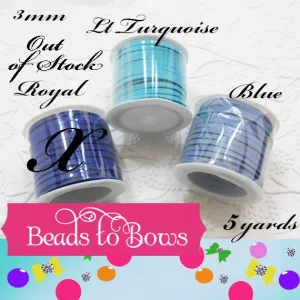 5M Roll Turquoise, Blue Faux Suede Cord, 3 X 1.5mm Jewelry Making Cord, Suede Lacing And  Bracelet String, 5M = 16 Feet