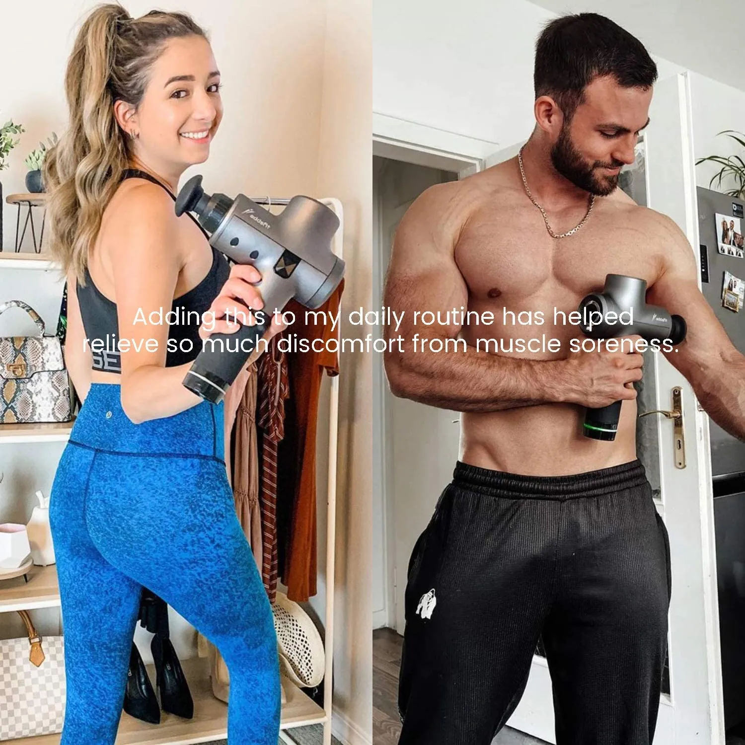 Addsfit Massage Gun Deep Tissue, Quiet Professional Muscle Percussion Massager, 9 Speed, 5 Heads, for Fitness Recovery, Muscle Relief, Trigger Point Massage, Athletes to Enhance Performance