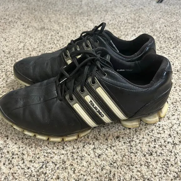 Adidas Mens Tour 360 Golf Shoes Size 9.5 Black Fit Foam