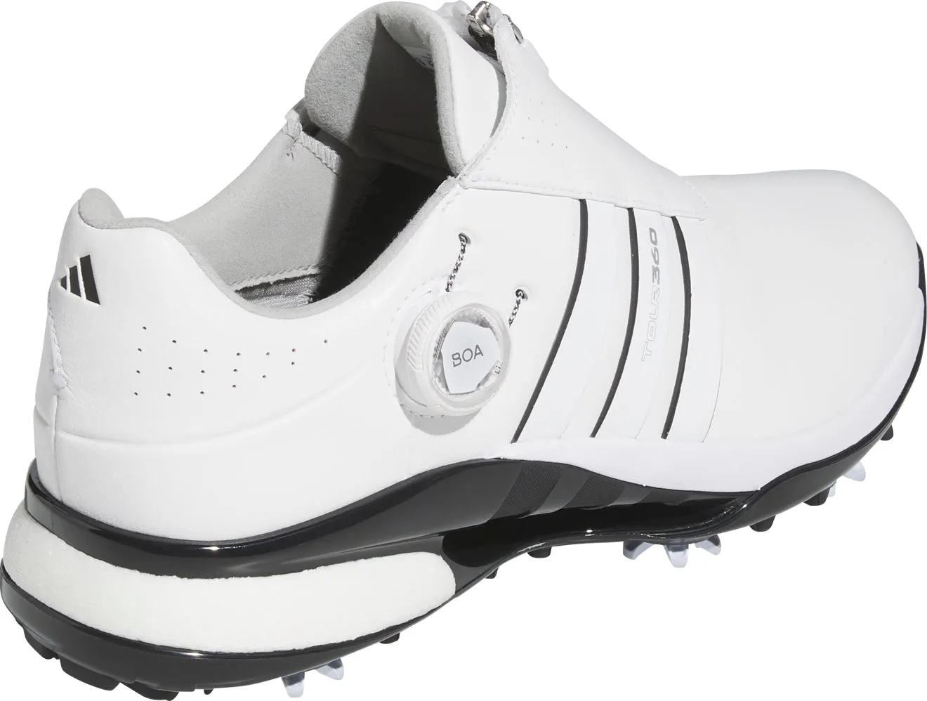 adidas Tour360 24 Spiked BOA WIDE FIT Mens Golf Shoes - White