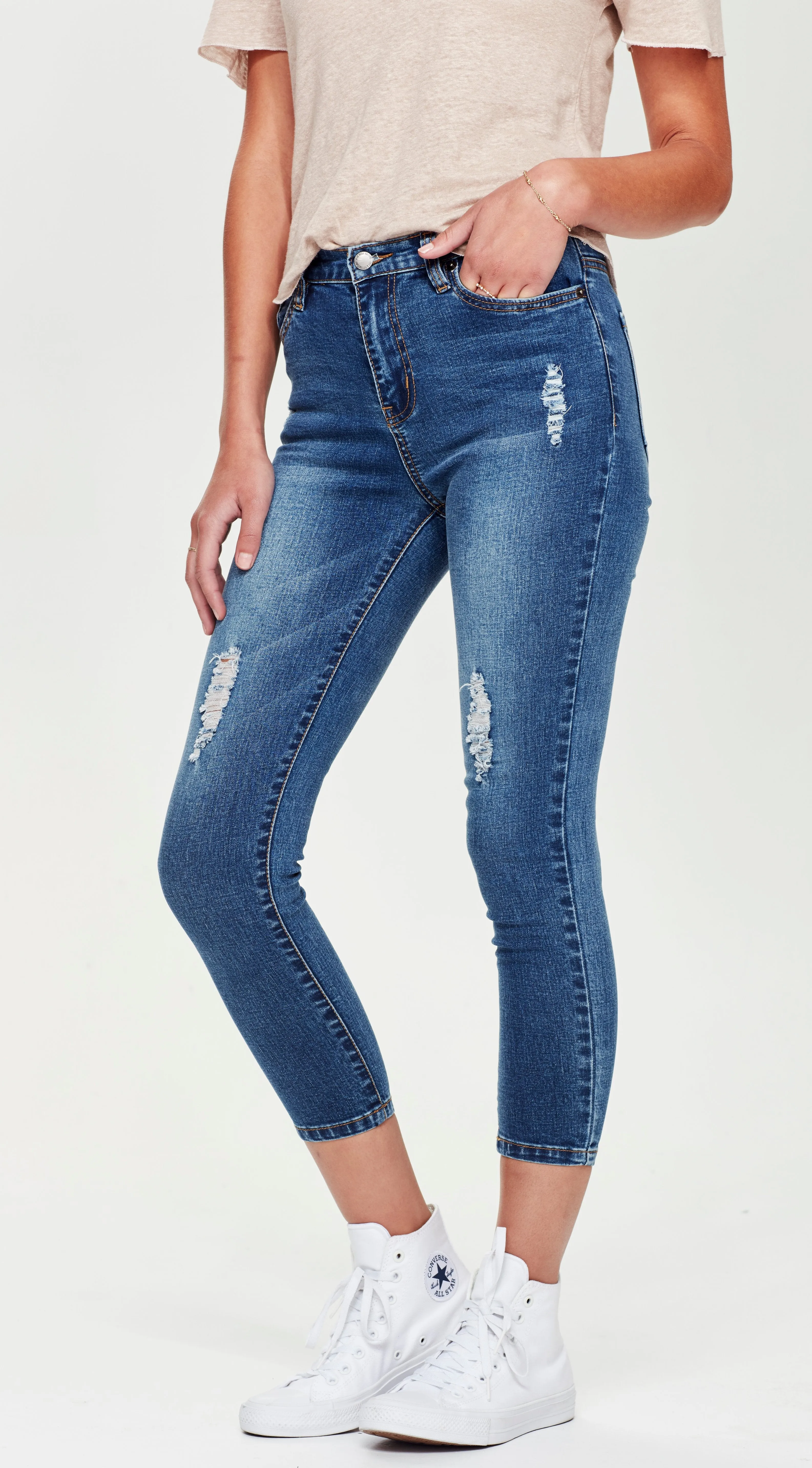 AIMEE | Short Stuff Jean Blue