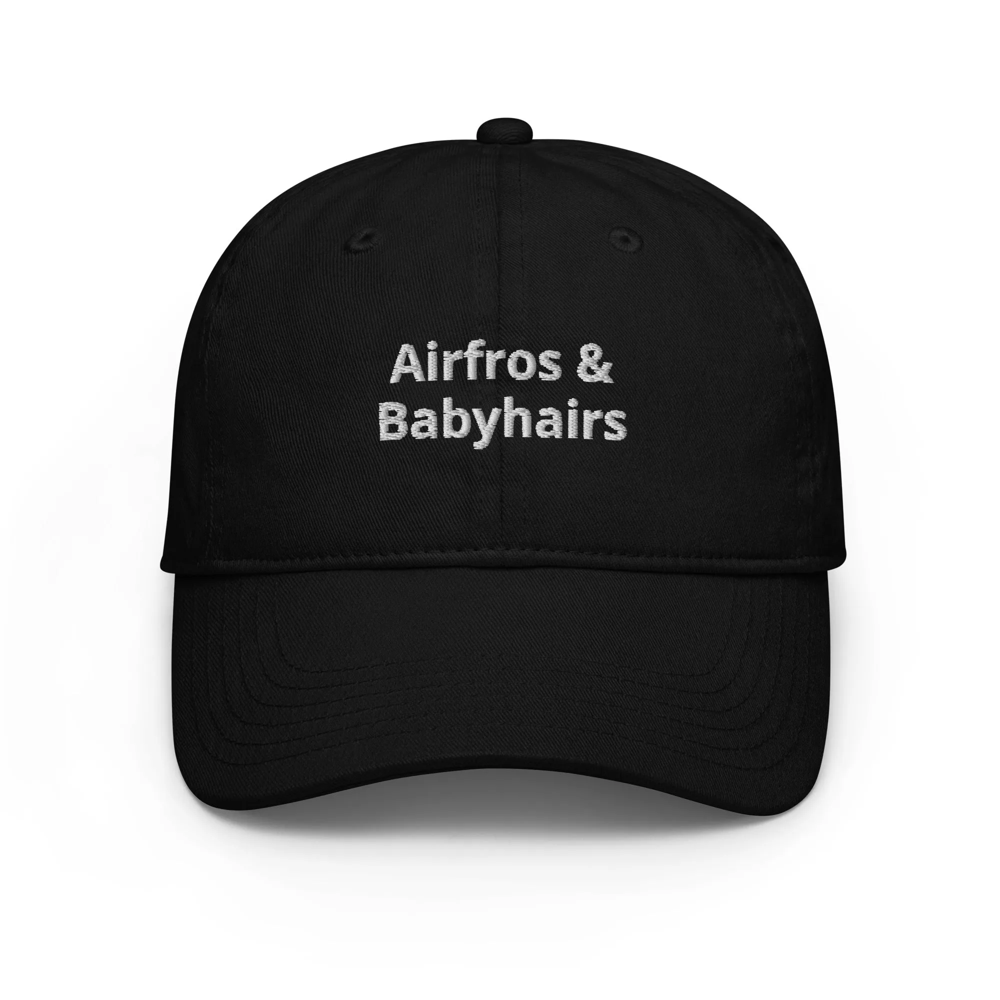 Airfros And Babyhairs Black and White Dad Hat