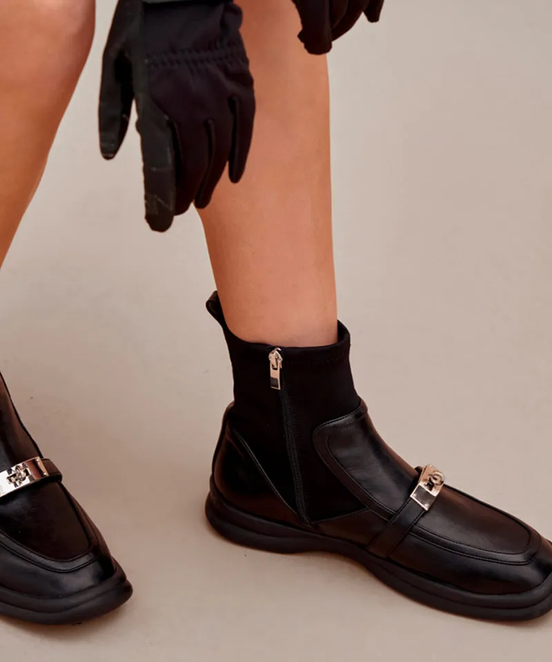 Anell Golf Ankle Spandex Buckle Boots - Brown