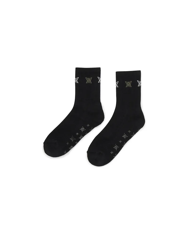 ANEW Golf Men Triple Logo Socks - Black