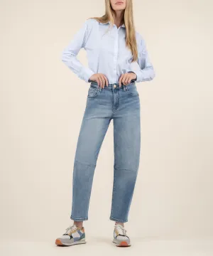 Ashley High Rise Barrel Leg - Decency W/Med Base Wash