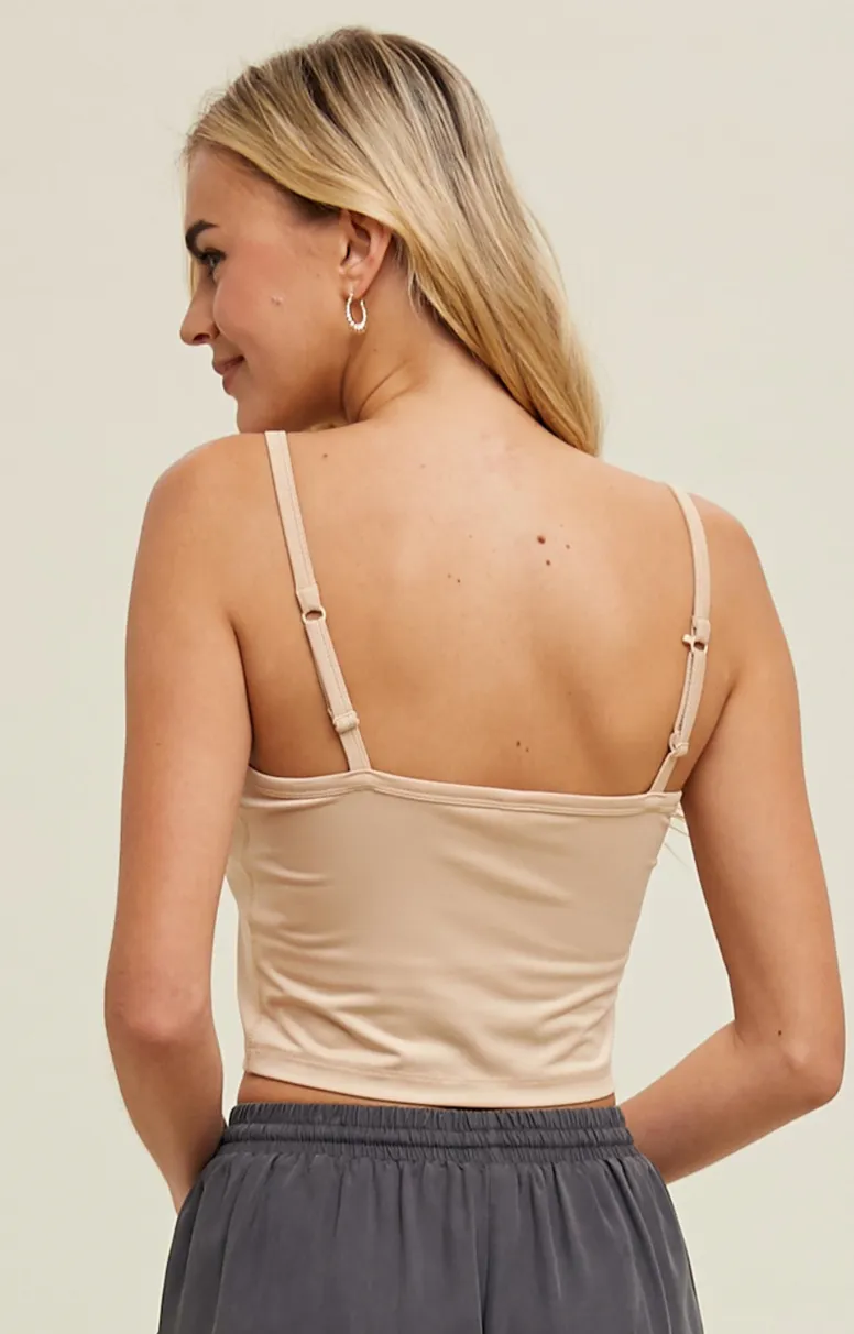 Athletic Brami with Adjustable Racerback | Almond