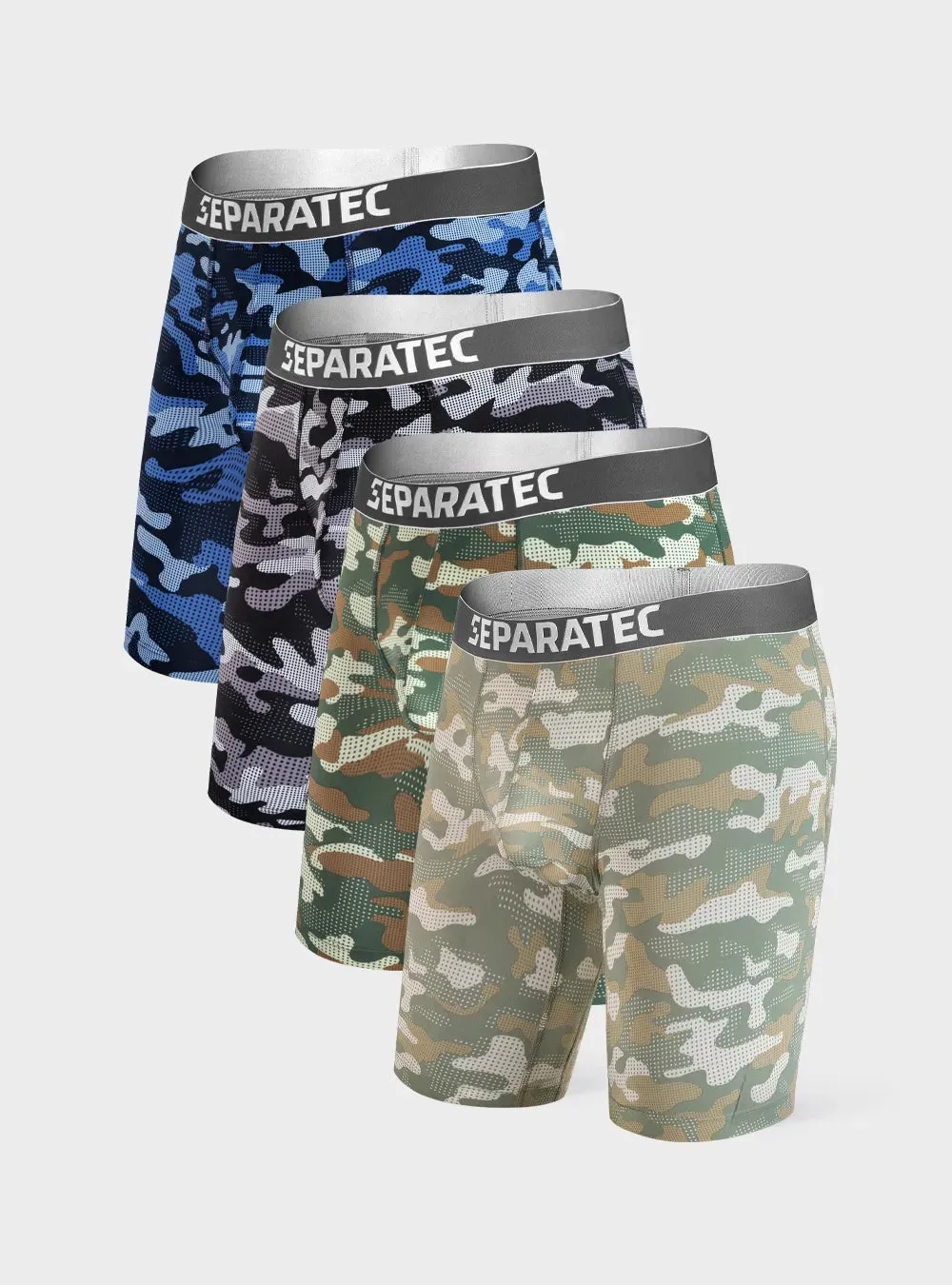 Athletic Camo Quick Dry 8 inches Boxer Briefs 4 Pack