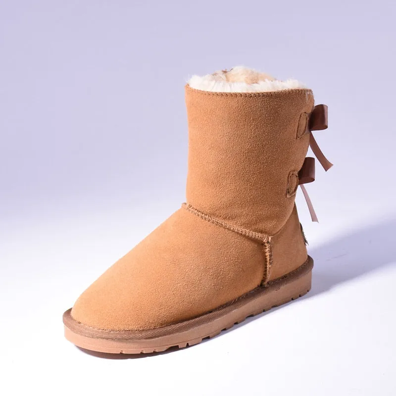 Australia Bow Tie Fur Snow Boots
