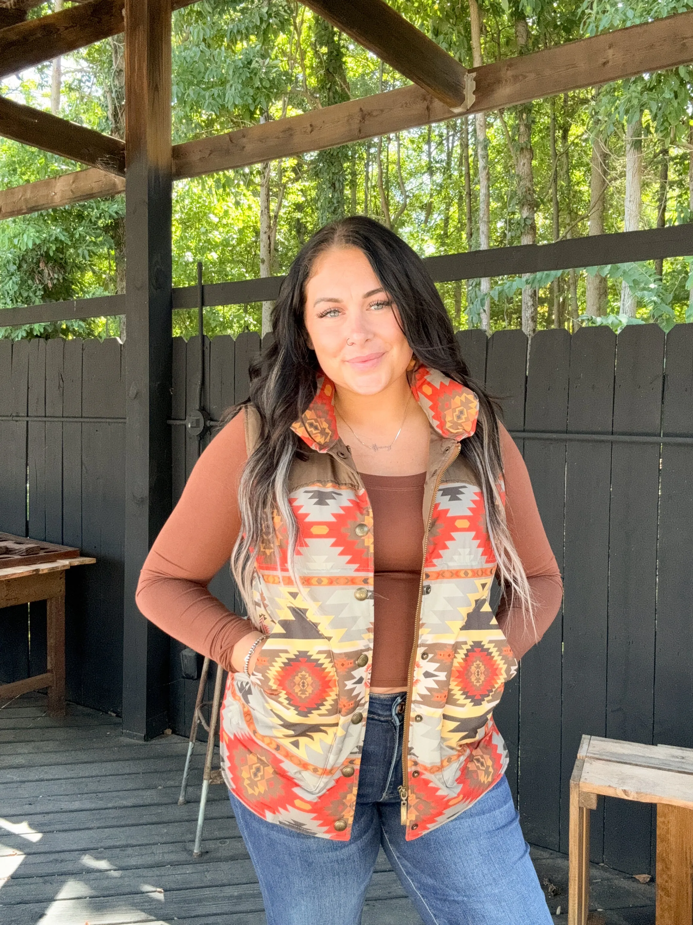 Aztec Mix Brown Vest