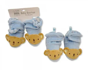 Baby Velour Booties - Sky-339