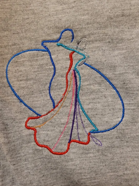 Ballroom Dancing Couple Outline in Circle - WOMEN'S TOPS