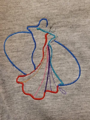 Ballroom Dancing Couple Outline in Circle - WOMEN'S TOPS