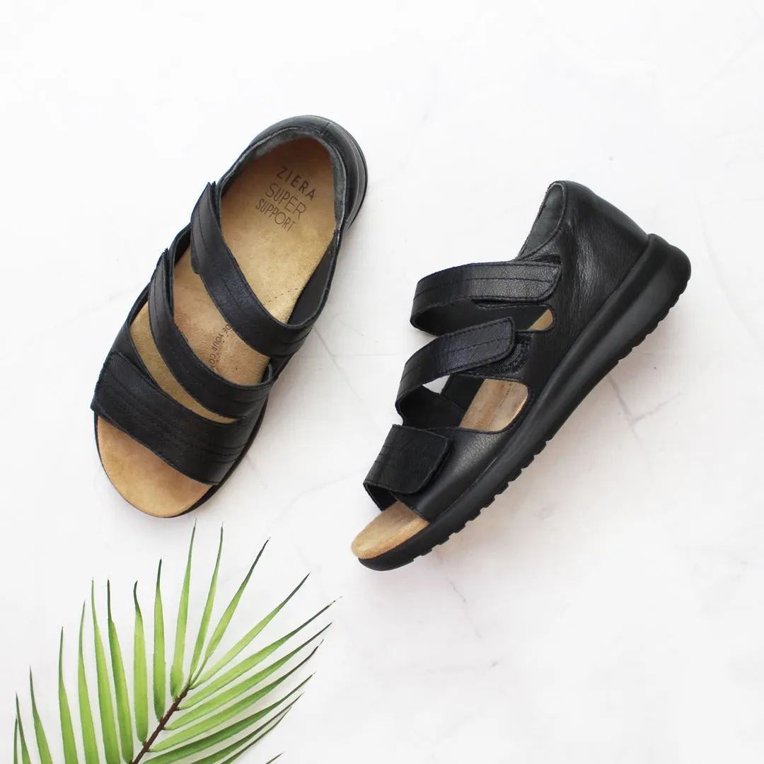 BARDOT XW - BLACK LEATHER BLACK SOLE