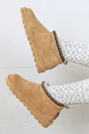 Bearpaw Super Shorty Deco Ankle Booties for Women in Iced Coffee | 3112W-243 ICED COFFEE