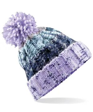 Beechfield Corkscrew Pom Pom Beanie Lavender