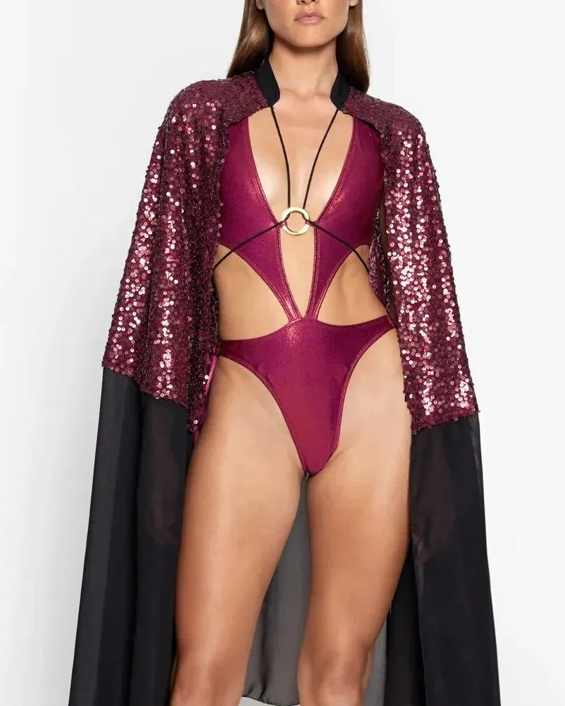 Berry Tie Up Bodysuit