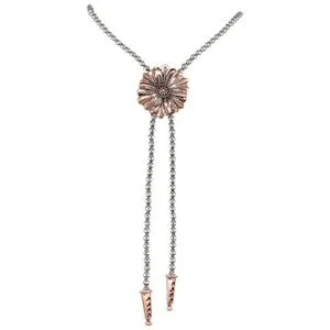 BG22064NJ1 Necklace - Braided Suede w/Conchos 24"