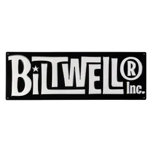 BILTWELL SIGN [STAR LOGO BLACK/ALUMINUM] 59x20CM