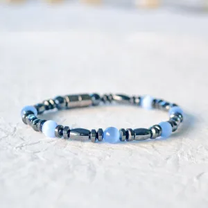 Black Hematite Magnetic Bracelet with Cat's Eye