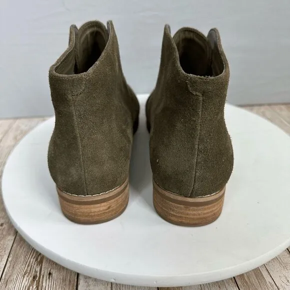 Blondo Verona Booties Women’s Size 6.5 Olive Green Suede Waterproof