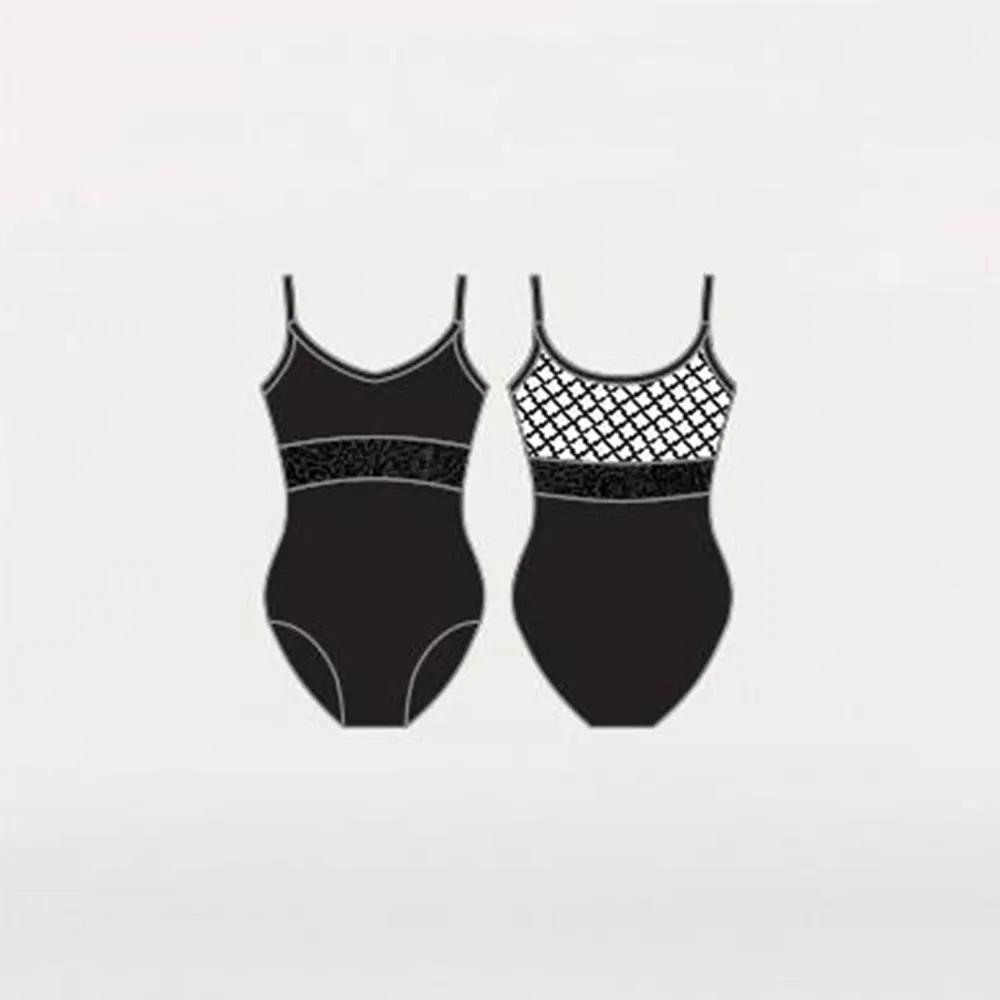 Body Wrappers Velvet Trim Dance Leotard - P1253 - Womens