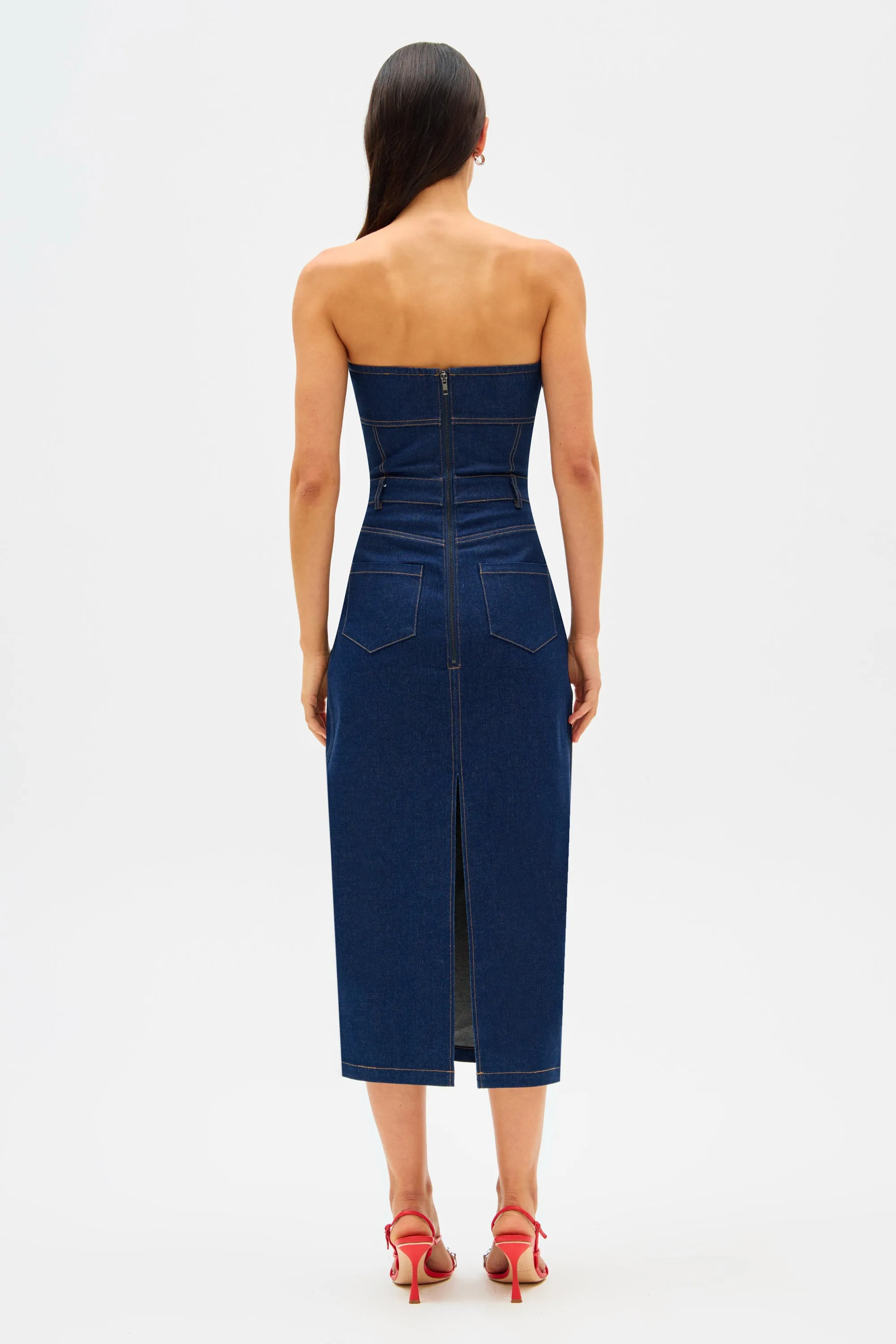 BRAXTON DENIM MIDI DRESS