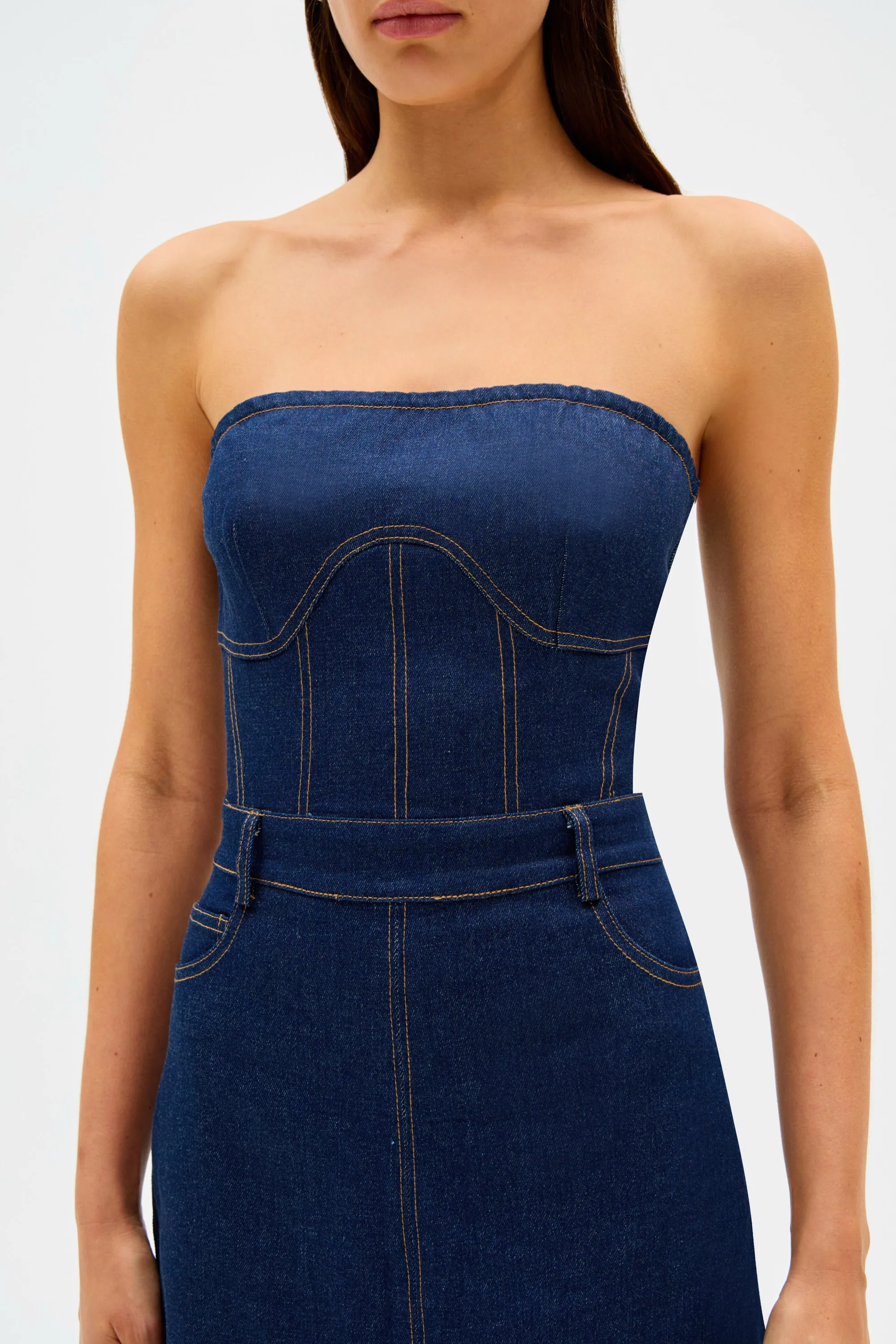 BRAXTON DENIM MIDI DRESS