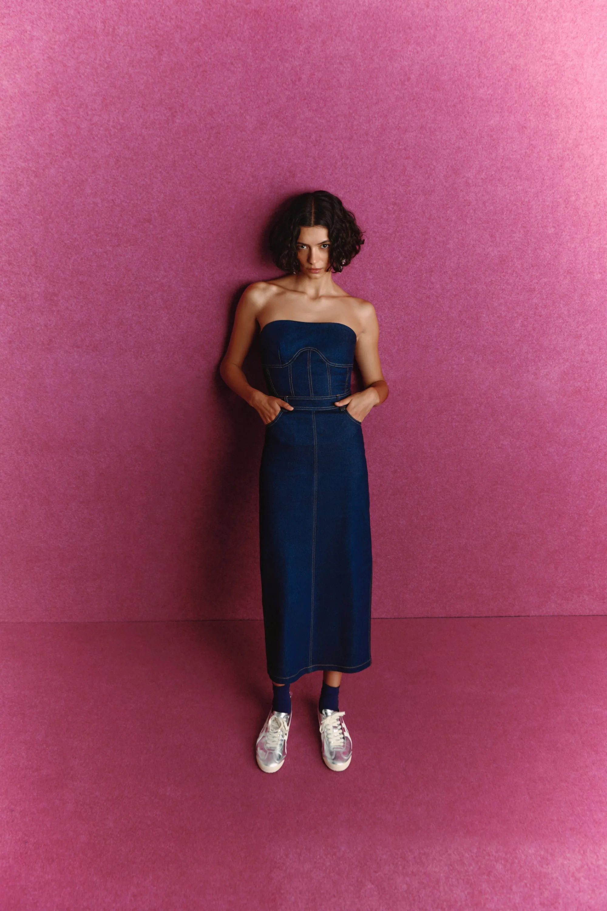 BRAXTON DENIM MIDI DRESS