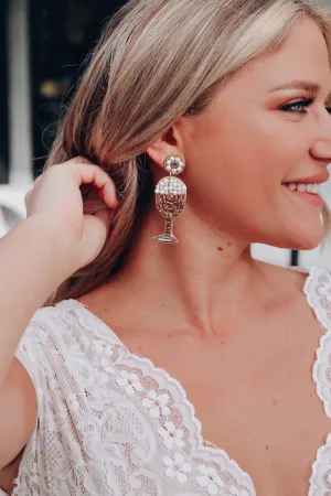 Bubbly Beaded Earrings - White