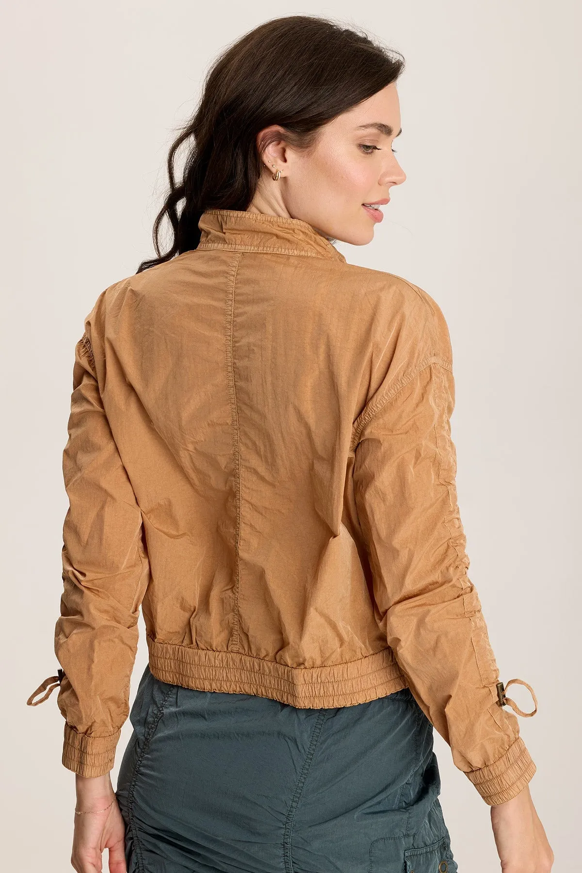 Burris Ruched Athletic Bomber Jacket