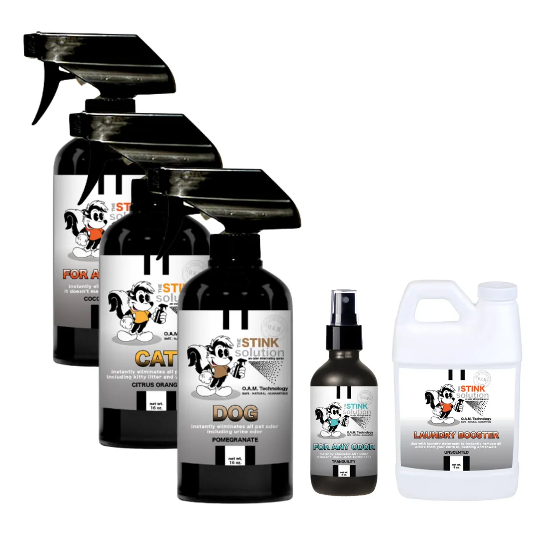 Buy 3 Get Sample Bundle FREE - 1 Coconut Mango (16 oz), 1 Cat (16 oz), 1 Dog (16 oz), 1 Tranquility (4 oz),   1 Unscented Mini Laundry Booster | Odor Eliminating Spray