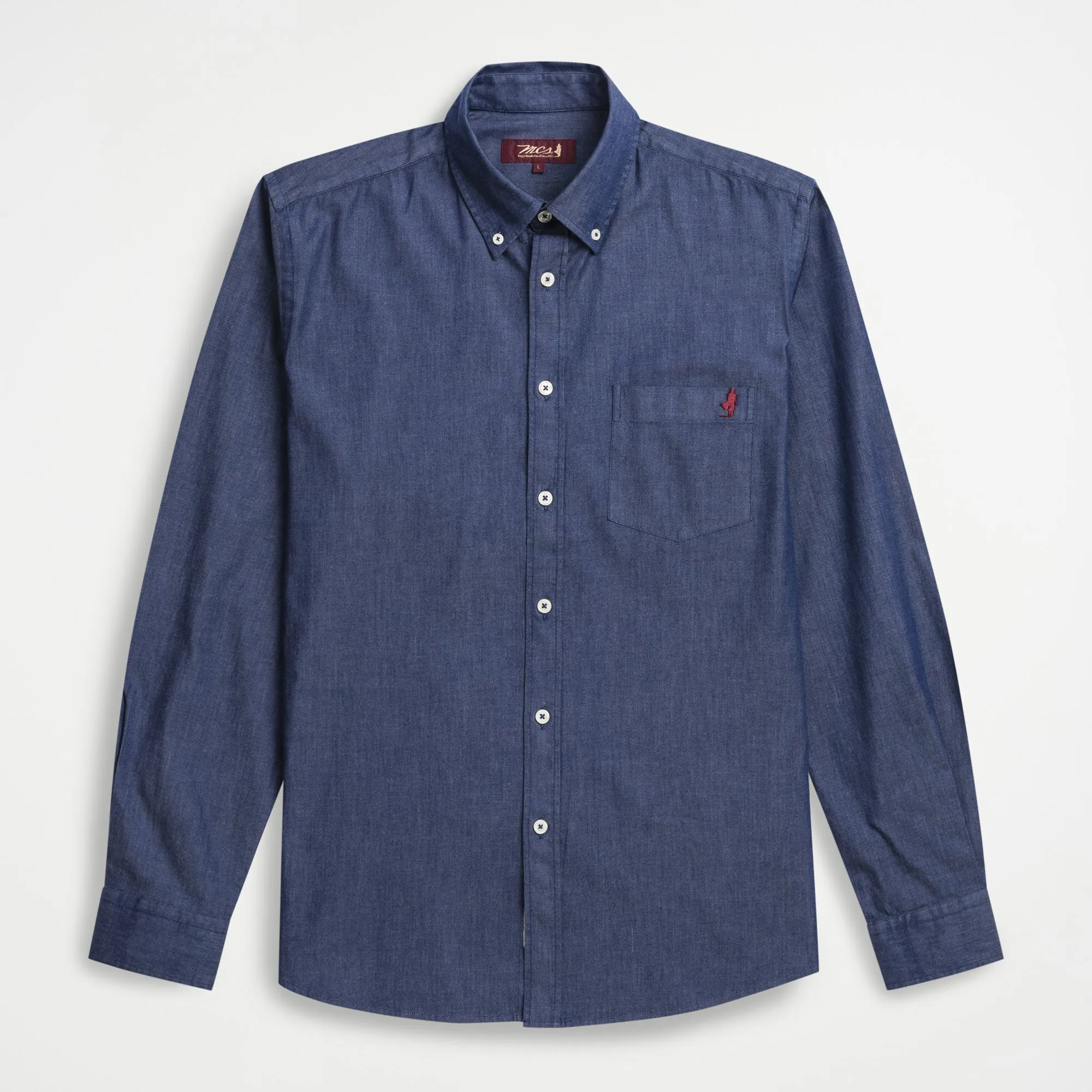Camicia Denim in Cotone Elasticizzato
