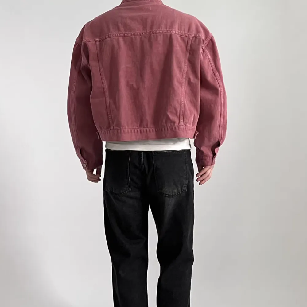 Casual Collarless Work Denim Jacket