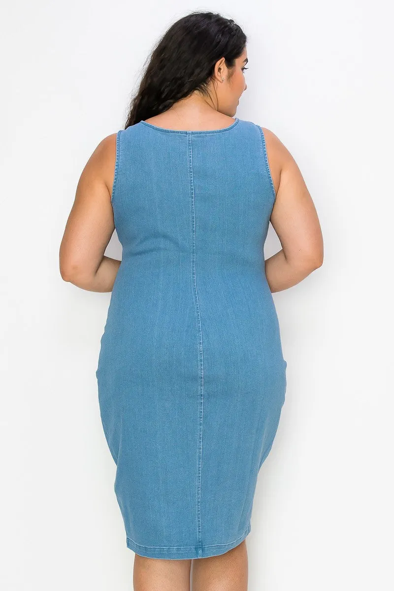 Casual Curvy Denim Dress