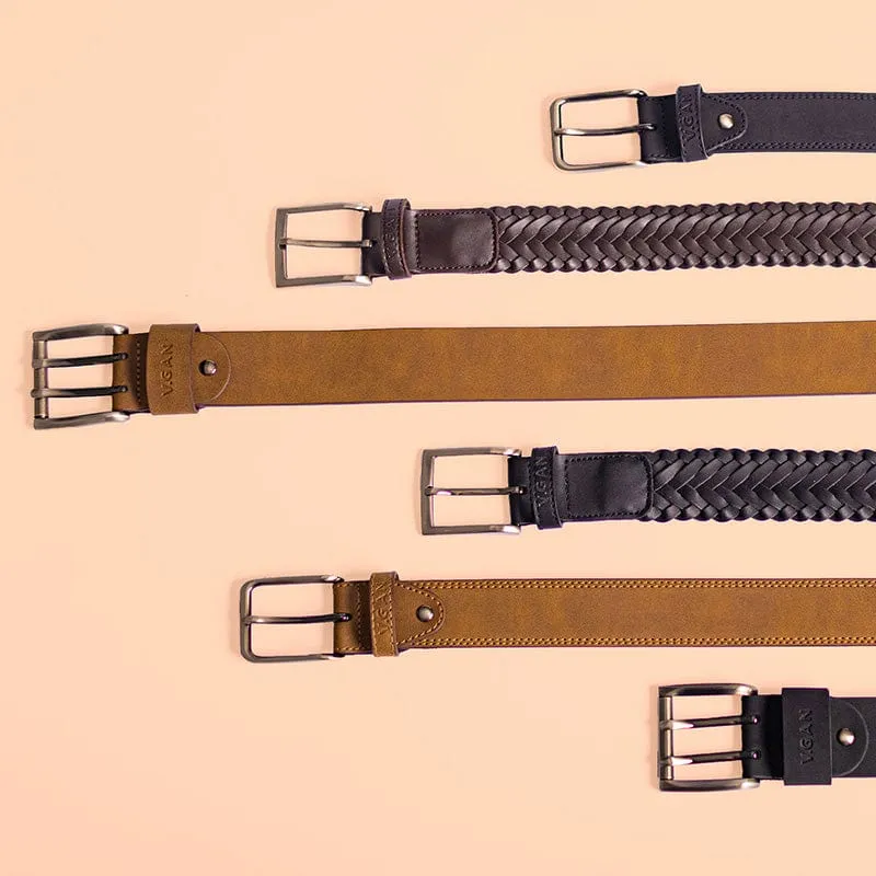 Casual Men's Vegan Leather Belt | Tan