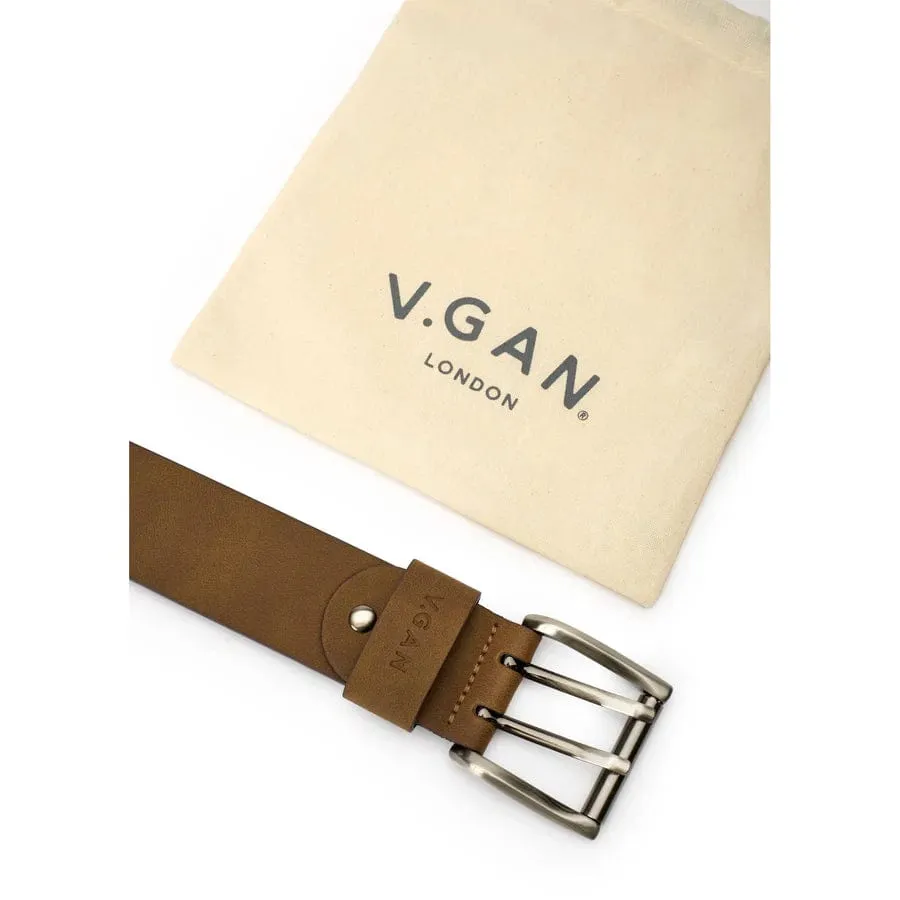 Casual Men's Vegan Leather Belt | Tan