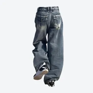 Casual Relaxed-Fit Vintage Denim Jeans