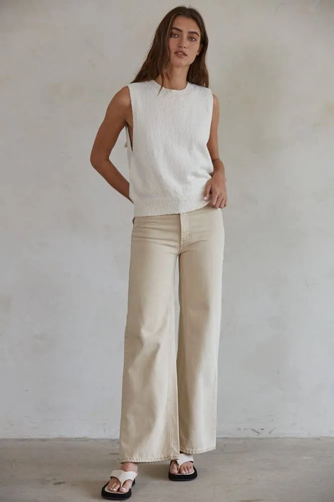 CeCe Sleeveless Open Back Sweater