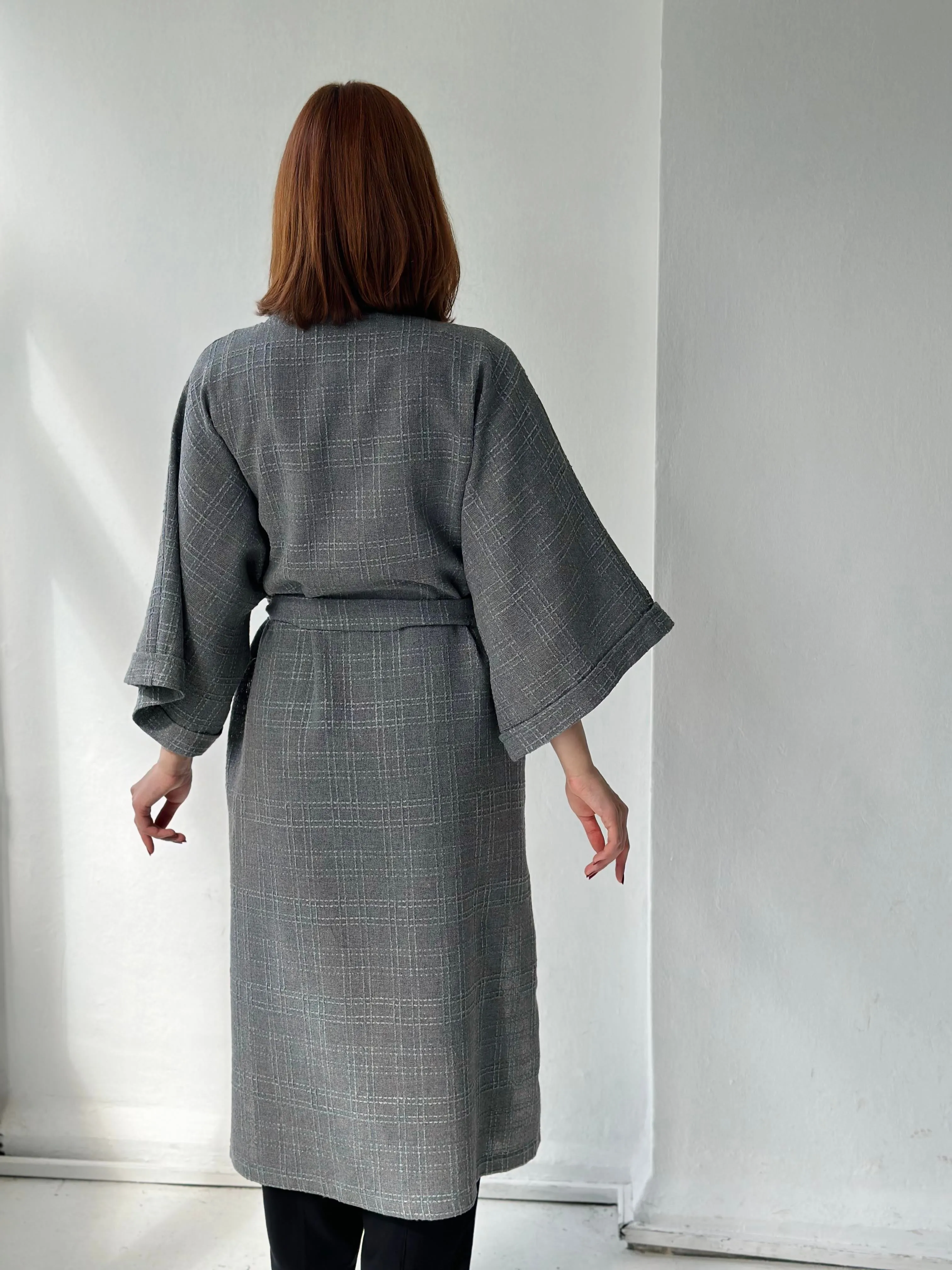 Chenille Fabric Cardigan Winter Kimono