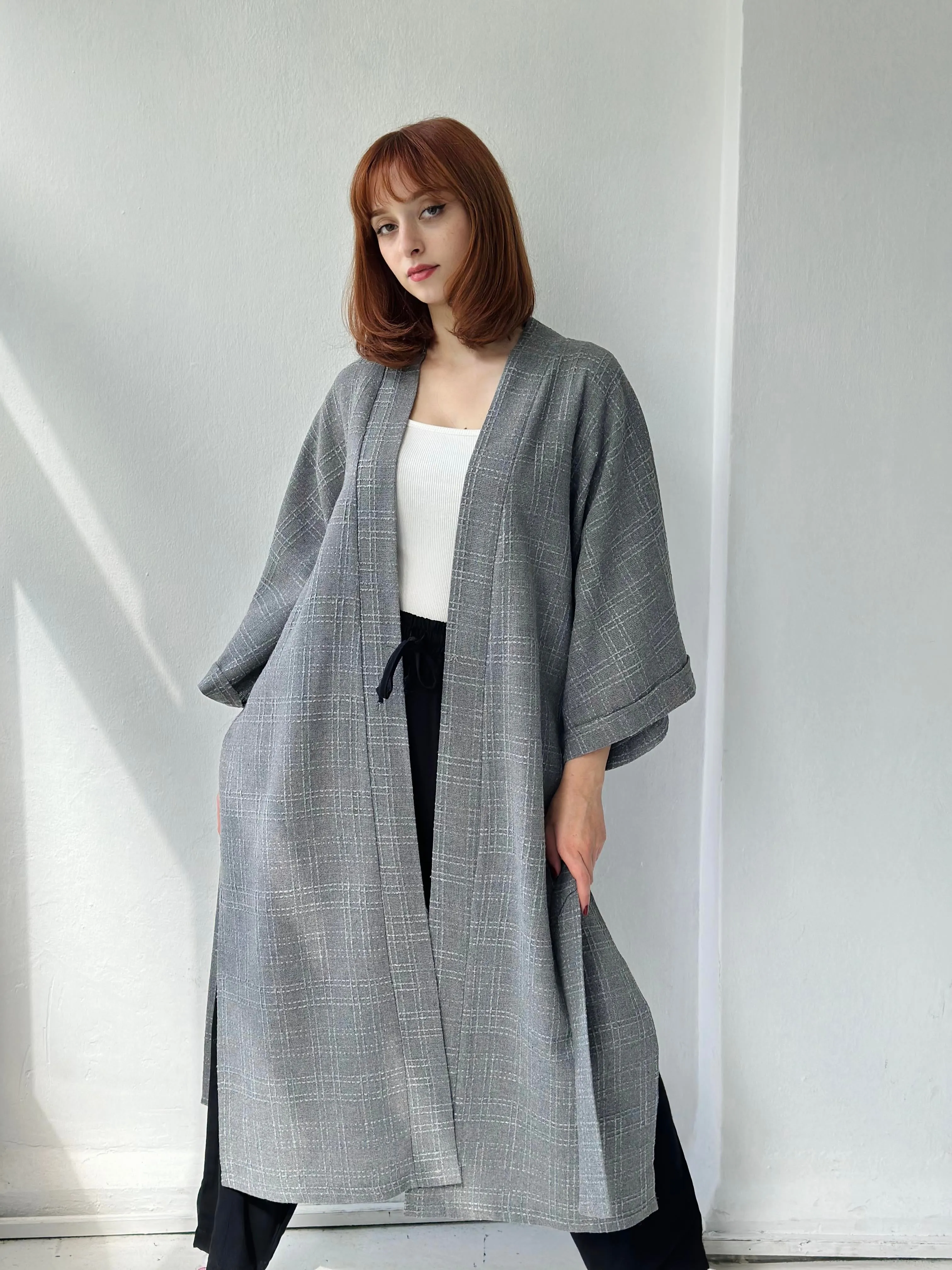 Chenille Fabric Cardigan Winter Kimono