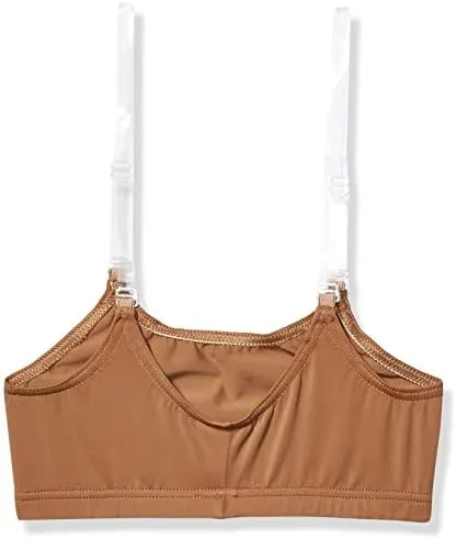 Clementine Apparel - Girls Clear Detachable Straps Dance Bra Unpadded & Seamless Elastic Shoulder Straps