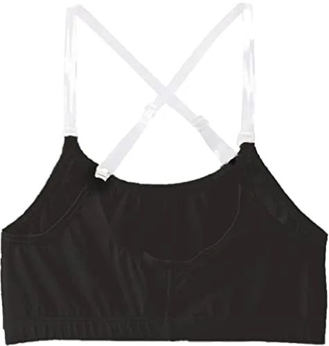 Clementine Apparel - Girls Clear Detachable Straps Dance Bra Unpadded & Seamless Elastic Shoulder Straps