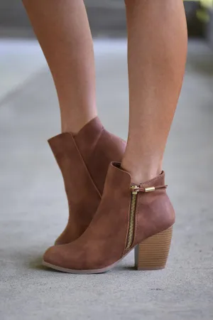 Cognac Booties