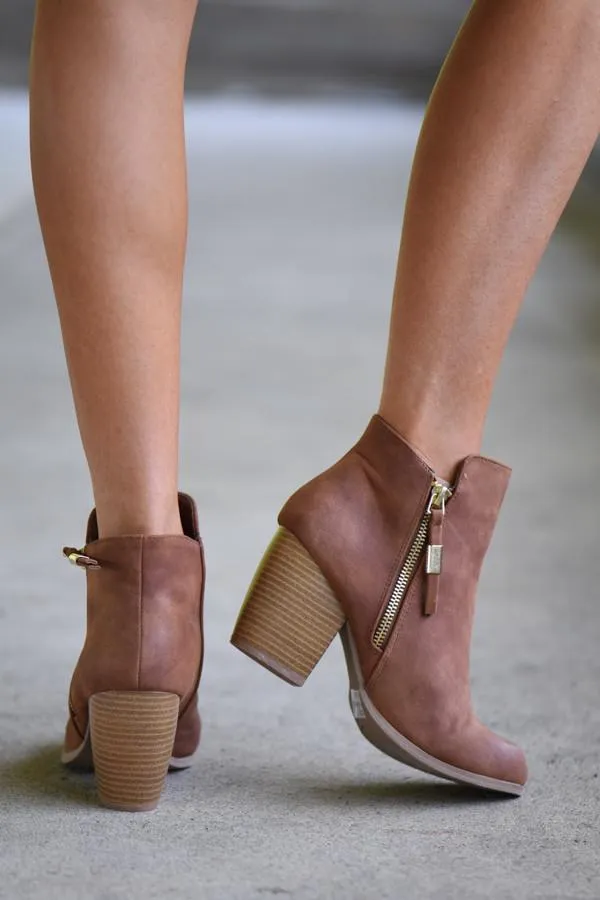 Cognac Booties