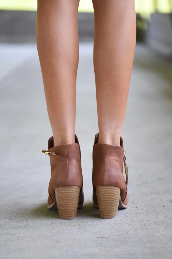 Cognac Booties