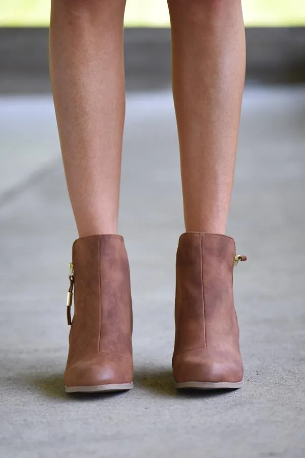 Cognac Booties
