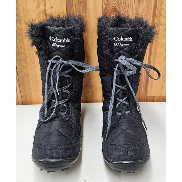 Columbia Minx Mid Black Big Girl's Winter Boots Size 5