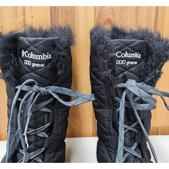 Columbia Minx Mid Black Big Girl's Winter Boots Size 5