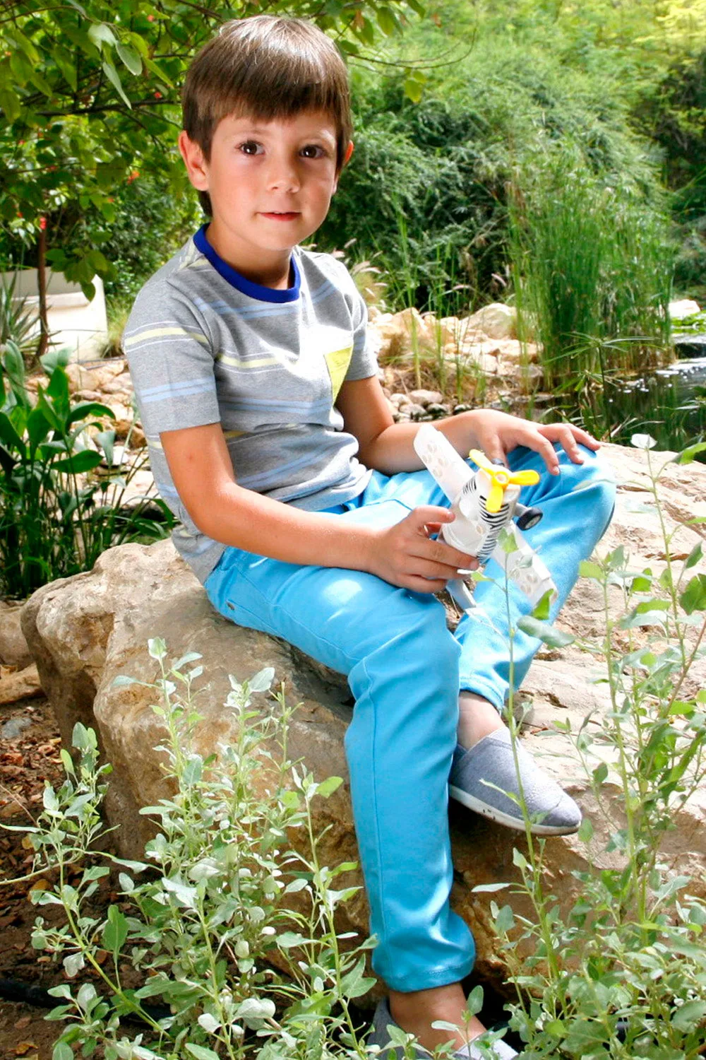 Cotton Twill Sky Blue Jeans